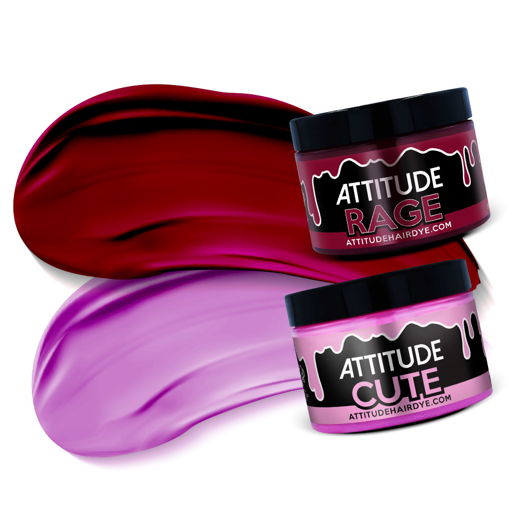 Attitude Hair Dye - STRAWBERRY SHORTCAKE Kit Kit de teintures capillaires semipermanentes - Rouge foncé/Rose pastel